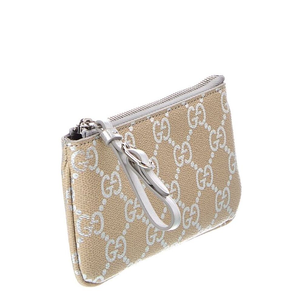 Gucci Gg Emblem Leather Card Case, Beige - Picture 3 of 3